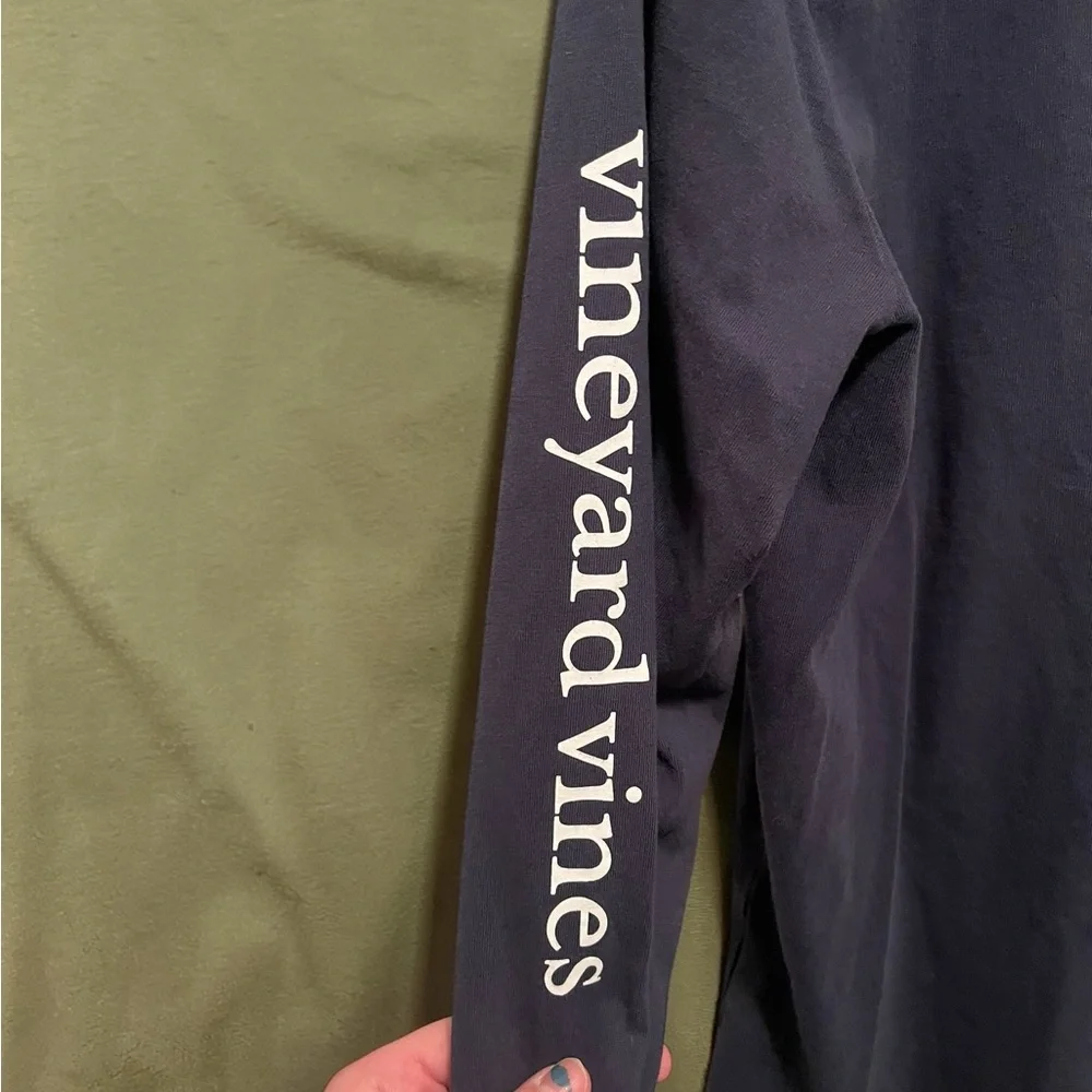 Vineyard Vines Navy Long-Sleeve Pocket Tee Boys Size XL (18)